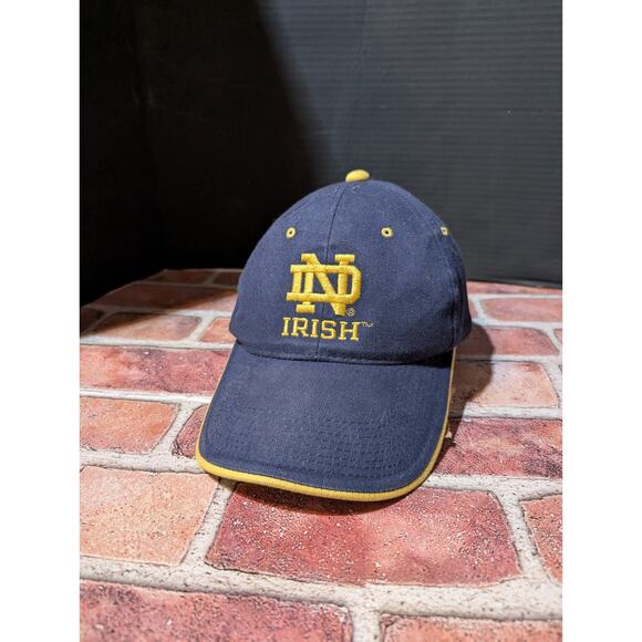 Notre Dame Fighting Irish Hook & Loop Adjustable Hat Blue & Yellow Baseball Hat - Picture 1 of 7